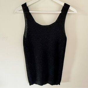 Vintage Sparkly Black Knit Tank Top